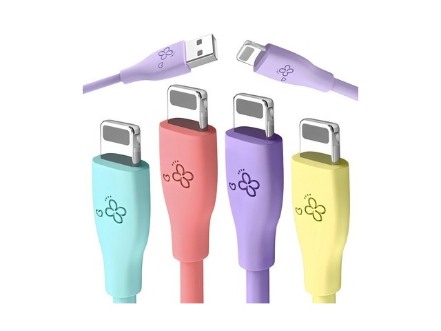 [아이폰 충전케이블 2m] 저렴한 가격 아이엔조이 마카롱 고속 충전 USB 아이폰 케이블 4개입